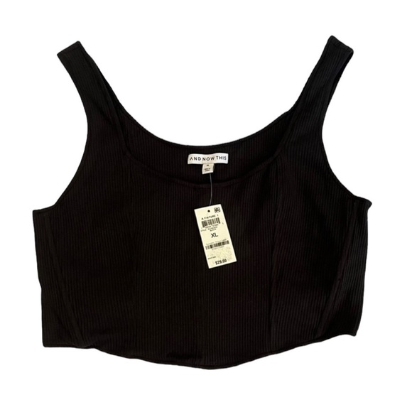 And Now This Black Wire Crop Top NWT - Size XL - Picture 1 of 7